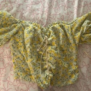 off the shoulder floral corset top